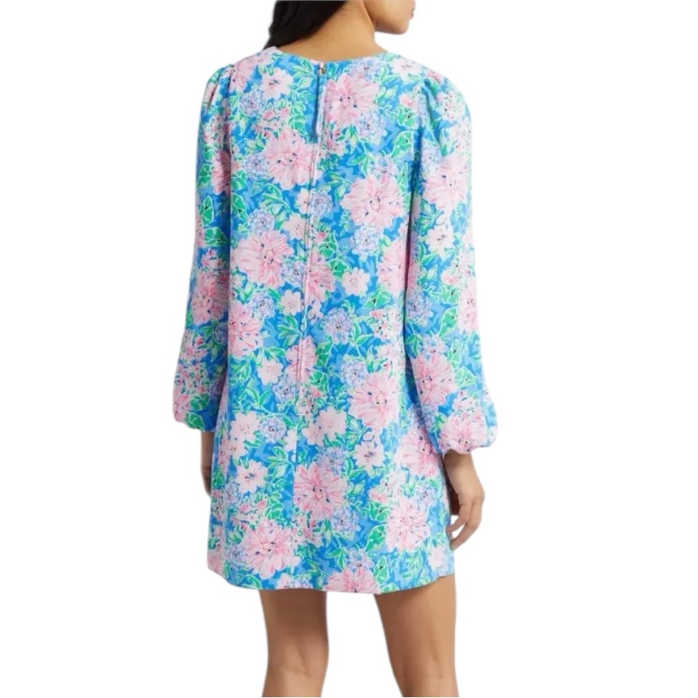 NEW LILLY PULITZER Alyna Long Sleeve Shift Dress Spring in Your Step Size 4 - Picture 2 of 6